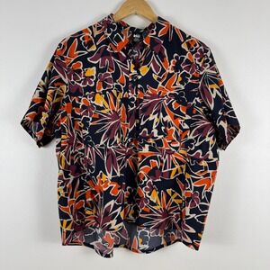 REI Co‎ Op Mens XL Short Sleeve Button Up Shirt Floral Nylon Spandex Aloha